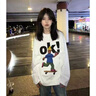 衣品元純棉卡通人物印花長(cháng)袖t恤女2025春秋季趣味寬松時(shí)尚百搭圓領(lǐng)上衣 白色 XL （105-120斤） 曬單實(shí)拍圖