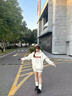 魯雅爾美式復(fù)古潮流連帽衛(wèi)衣女春秋季新款小個子寬松百搭外套上衣情侶裝 白灰色 L 曬單實(shí)拍圖