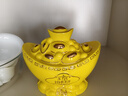 一匹駿馬陶瓷元寶擺件工藝品家居客廳高端大小元寶酒柜玄關(guān)裝飾品風水招財 大號   黃色描金 曬單實拍圖