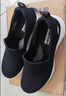 斯凱奇（Skechers）女鞋秋冬透氣軟底健步鞋緩震一腳蹬休閑鞋媽媽鞋 15637-黑色/白色/BKW -女款 36.5 曬單實拍圖