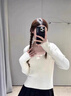 JAVC方領(lǐng)蕾絲邊針織打底衫內(nèi)搭2025春秋季新款甜美蝴蝶結(jié)修身內(nèi)搭毛衣 杏色 L 【建議 105-115斤】 曬單實(shí)拍圖