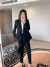 伯德小姐黑色西裝外套女士職場小個子面試正裝職業(yè)公考西服套裝 曬單實拍圖