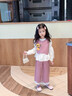 G.DUCKKIDS小黃鴨童裝女童春秋款套裝2025新款兒童女孩寶寶秋季秋裝早秋衣服 粉色三件套 120 (建議105-115cm 4-5.2周歲) 曬單實(shí)拍圖