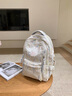 愛雅涵包包書包雙肩包初中女生2025新款大容量旅游旅行輕便高中大學背包 米白色+【送小掛件】 曬單實拍圖