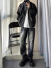 BAA AND BAA甜酷風(fēng)黑色皮衣外套女高級感美式復古pu機車(chē)服夾克男 黑色W31-NFJQ XL 【建議130斤-150斤】 曬單實(shí)拍圖