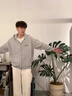 回力外套男女秋季ins高級感連帽衛(wèi)衣男士寬松休閑風棉感開衫運動衣服 麻灰(h回力簽黑胸標) 2XL /185(建議160斤-180斤左右) 曬單實拍圖