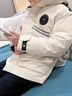 斯巴奴極寒加厚白鵝絨羽絨服男中長(cháng)款2025冬季新款工裝保暖外套潮 卡其 L 曬單實(shí)拍圖