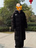 久潤北面WF23北面長款羽絨服申敏兒冬季加厚過膝連帽外套男女情侶同款 北面長款WF23黑色 M 身高165-175 體重110-135 曬單實拍圖