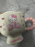 helloKitty凱蒂貓馬克杯陶瓷高顏值家用喝水杯子情人節送女友禮物 粉色高腳杯-蝴蝶凱蒂【單杯】 曬單實(shí)拍圖