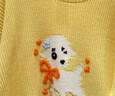 UR2025秋季新款女裝休閑小狗刺繡提花圓領(lǐng)針織衫UYL950210 淺黃色 (偏寬松) XS 曬單實拍圖