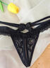 顏蓓薇莫代爾情趣性感蕾絲女內褲開(kāi)叉短褲低腰女高顏值純欲風(fēng)免脫丁字褲 3239黑色 1條 M 【80-130斤】 曬單實(shí)拍圖