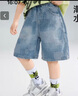 ASK JUNIOR兒童褲子25夏季中大童牛仔短褲青少年五分褲中褲男童直筒褲 曬單實(shí)拍圖