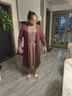 俞兆林（YUZHAOLIN）媽媽春裝連衣裙新款闊太太洋氣中年中老年女春秋兩件套裝外套 豆沙色 3XL 曬單實(shí)拍圖