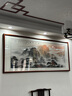 伯莎丹頓（BERTHA DENTON）中美協(xié)名家純手繪山水畫(huà)國(guó)畫(huà)真跡無(wú)水靠山客廳辦公室掛畫(huà)泰山日出 典雅紅褐（純實(shí)木框 配玻璃） 帶框長(zhǎng)230 高120CM 曬單實(shí)拍圖