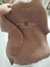 皮爾卡丹（pierre cardin）衛(wèi)衣男秋冬新款保暖潮流圓領(lǐng)青年長袖T恤男士加絨加厚打底衫男裝 咖色 XL 175 【適合130-145斤】 曬單實拍圖