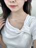 周大福小米珠珍珠項鏈baby疊戴頸鏈施家澳白色細款輕奢小眾女生日禮物 3MM 帶延長(cháng)鏈 曬單實(shí)拍圖