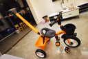 Babyjoey兒童三輪車(chē)腳踏車(chē)1-3-5歲 簡(jiǎn)易自行車(chē)多功能手推車(chē)小蜜蜂橙色 曬單實(shí)拍圖