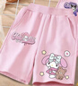 淇絲蔓女童庫洛米短褲夏季新款兒童洋氣百搭五分褲中大童卡通休閑運動(dòng)褲 2017粉+1020粉【短褲2條】 120碼(建議40-50斤) 曬單實(shí)拍圖