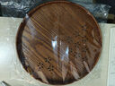 美杜日式木質(zhì)托盤(pán)水柳曲鏤空茶盤(pán)茶托酒店家用杯子收納水果盤(pán)點(diǎn)心盤(pán) 托盤(pán)【茶色櫻花鏤空30cm】 1層 曬單實(shí)拍圖