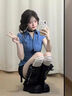 蝶嬌諾（DIEJIAONUO）連衣裙子女夏季2025新款女裝韓版學生學院風純欲辣妹收腰御姐氣質(zhì) 襯衣+褲裙（有腰帶） S 曬單實拍圖