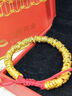 中國黃金（CHINA GOLD）黃金手鏈女碎碎金串珠紅繩盤(pán)纏足金手串結婚情人節禮物送女友老婆 【今/次日達】盤(pán)纏手鏈 約3.52g【品牌禮盒】 曬單實(shí)拍圖