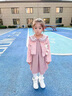 G.DUCKKIDS小黃鴨童裝女童套裝春秋款兒童連衣裙秋冬季小香風(fēng)女寶寶外套裙子 粉色 90碼建議80-90cm1歲半-2歲 曬單實(shí)拍圖