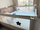 丸丫K2嬰兒床圍欄寶寶防摔護(hù)欄床邊防掉檔板免打孔三面1.5+2+2米 曬單實(shí)拍圖