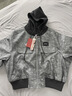 BJHG不計后果美式夾克外套男款2025新款秋季潮牌假兩件連帽復古皮衣女 石墨黑 M 曬單實(shí)拍圖
