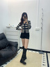 卓詩尼厚底長筒靴女2025年秋季新款西部牛仔靴不過膝長靴子女單靴騎士靴 灰色-單里【單里四季款4cm厚底】 37 曬單實(shí)拍圖