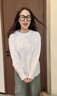 真維斯（JEANSWEST）黑色長袖t恤女春秋2025新款設計感純棉內(nèi)搭打底衫大碼休閑上衣 曬單實拍圖