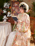 聽月小筑【粉黛裁春】原創(chuàng)女春夏印花仿清漢古裝國風(fēng)新中式非漢服 粉色 現(xiàn)貨 均碼 曬單實(shí)拍圖