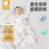 貝肽斯嬰兒防驚跳睡袋投降式寶寶襁褓巾包單連體睡衣四季通用單層 瑞西S 曬單實(shí)拍圖