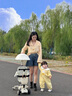 卡布豆兒童嬰兒玩具寶寶三合一可坐嬰幼兒小孩玩具車寶寶專用生日禮物 M6咖色升級軟座/遮陽棚款+可剎車 曬單實(shí)拍圖
