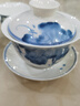 蘇氏陶瓷（SUSHI CERAMICS）三才蓋碗手繪青花陶瓷功夫泡茶碗帶兩個茶杯中秋節(jié)日送禮禮盒裝 曬單實拍圖