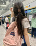 JANSPORT杰斯伯雙肩包女學(xué)生旅行包26L旅行輕便透氣書(shū)包男背包 4QUT7N8蜜蠟粉-側(cè)邊袋 曬單實(shí)拍圖
