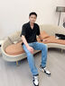 Calvin KleinJeans【涼感】25早秋新款男士休閑通勤ck修身微彈牛仔褲4RC751G XQE-牛仔淺藍(lán) 34 曬單實拍圖