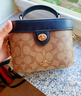 蔻馳（COACH）女包 KAY CROSSBODY 盒子包單肩斜挎手提包教師節送女生禮物 卡其配黑色78277IMCBI 曬單實(shí)拍圖