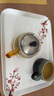 KORDCO歐式長(cháng)方形托盤(pán)塑料茶盤(pán)簡(jiǎn)約密胺托盤(pán)創(chuàng  )意杯盤(pán)水果托盤(pán)客廳收納盤(pán) 米白色臘雪冬梅 1個(gè) 中號35cm*25cm*2.3cm 曬單實(shí)拍圖