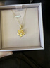 六福珠寶七夕禮物 黃金吊墜茉莉花不含鏈蝴蝶足金吊墜 計價(jià) 約2.55克-大版 曬單實(shí)拍圖