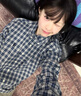 Teenie Weenie Men小熊男裝美式休閑舒適柔軟格子長(zhǎng)袖襯衫 藏青 L 曬單實(shí)拍圖
