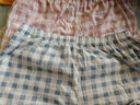 浪莎100%純棉格子睡褲女夏季日系少女棉外穿遛彎褲百搭薄款家居短褲 藍色+粉色 2XL 建議140-160斤 曬單實(shí)拍圖