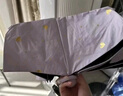 左都（ZUODU）太陽傘防曬防紫外線超輕小巧便攜防曬女黑膠晴雨兩用口袋遮陽傘 【云朵白】燙金愛心+布套 8骨 曬單實拍圖