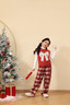 moonkids兒童冬裝闊腿褲秋冬款女童加絨加厚紅色格子褲新年中大童過(guò)年長(zhǎng)褲 15201紅格子【加絨加厚】 150 cm 曬單實(shí)拍圖
