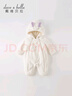 戴維貝拉（DAVE＆BELLA）嬰兒連體衣女寶寶滿(mǎn)月服幼童衣服保暖冬裝小童爬服新生兒外出服 米白 90cm （建議身高80-90cm） 曬單實(shí)拍圖