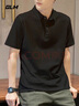 GLM短袖t恤男透氣夏季翻領(lǐng)polo衫速干T恤冰絲感休閑運(yùn)動(dòng)上衣黑色2XL 曬單實(shí)拍圖