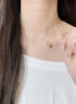 中國黃金（CHINA GOLD）心動(dòng)桃花黃金項鏈女999足金鉆石吊墜七夕情人節禮物送女友老婆 【鑲嵌鉆石】吊墜金重約1.1g*配銀鏈 曬單實(shí)拍圖