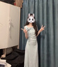 圣保美藍(lán)色短袖連衣裙女夏季2025新款氣質(zhì)赫本風(fēng)禮服顯瘦收腰長裙高級(jí)感 【藍(lán)色】(優(yōu)質(zhì)版) M 碼 曬單實(shí)拍圖