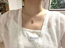 AGATHA 愛心小狗銀項鏈女士 七夕情人節(jié)生日禮物送女朋友老婆高級感吊墜 瑪瑙紅 曬單實拍圖
