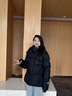 高梵黑金鵝絨服女王5.0四格短款2025新款女士連帽時尚休閑戶外羽絨服 黑色 S 曬單實拍圖