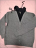 短款假兩件連帽毛衣外套女秋冬裝新款慵懶風(fēng)寬松顯瘦針織開(kāi)衫上衣 灰色 M 曬單實(shí)拍圖